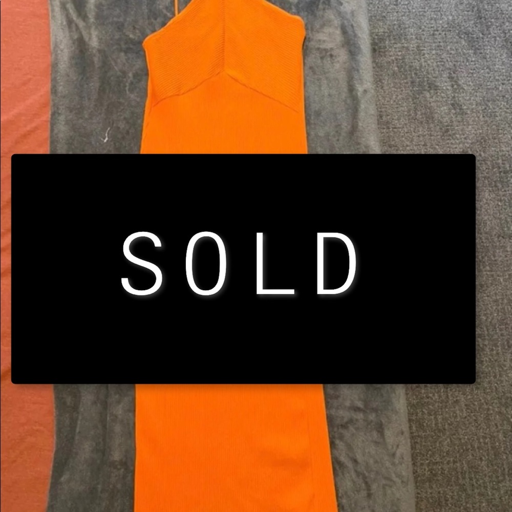 SOLDD!!! zara orange halter dress